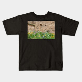 Courtyard in Burgandy Kids T-Shirt